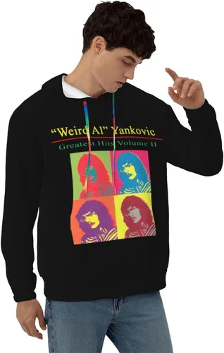 Vista 5 de LOTIKS Weird Al Yankovic - Sudadera con capucha para hombre, casual, manga larga, sudadera con capucha