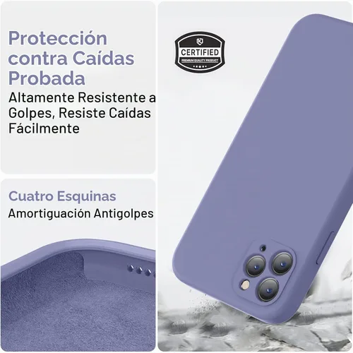 Vista 5 de Vooii Funda compatible con iPhone 11 Pro Max, silicona líquida mejorada con bordes planos, protección de la cámara, forro de microfibra antiarañazos
