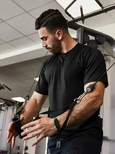 Vista 3 de Paquete de 5 camisetas deportivas para hombre, de secado rápido, secado rápido, secado rápido, secado rápido, para hombre