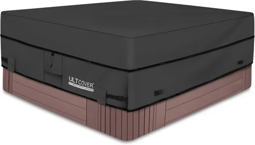 Vista 8 de Ultcover Cubierta cuadrada de poliéster 600D, impermeable, para bañera de hidromasaje de exterior, 85 x 85 pulgadas