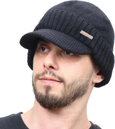 Vista 2 de Gorro de invierno con visera y orejeras para hombre, conjunto de bufanda y gorro de forro polar para exteriores