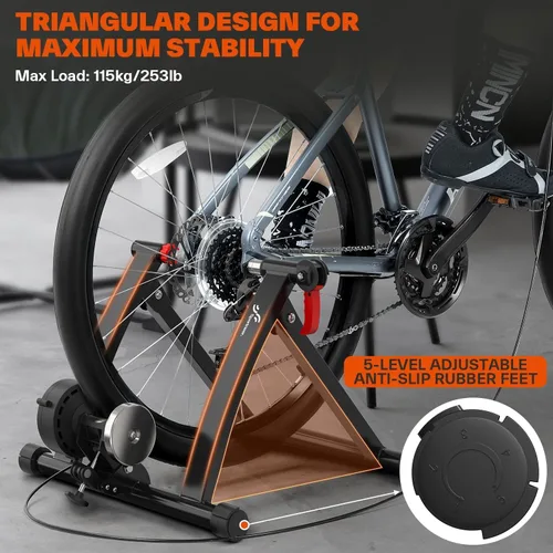 Vista 7 de Sportneer Entrenador de Bicicleta – Soporte magnético estacionario para bicicleta para ruedas de 26-28 pulgadas y 700C – Soporte de entrenador
