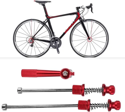 Vista 2 de Brocheta de liberación rápida para eje de bicicleta, brochetas de rueda de bicicleta de aleación de aluminio, ruedas antirrobo de bicicleta, piezas