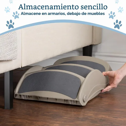 Vista 8 de [Usado] Escaleras plegables de plástico para mascotas, durables, interiores o al aire libre, diseño de 4 pasos, 3 pasos, Bronceado
