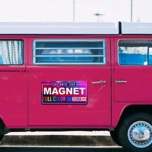 Vista 6 de Letreros magnéticos personalizados de 12 x 24 pulgadas a todo color para negocios y publicidad, imanes de vinilo personalizados de 30 mil