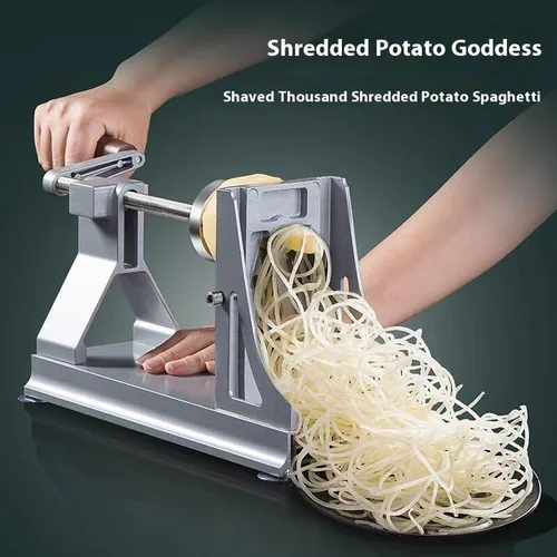 Vista 4 de Multifunctional Rotating Shredded Potatoes Grater Thousand Wire Grater Turnip Strip Slice Hand-Cranking Slicer Flaker Commercial