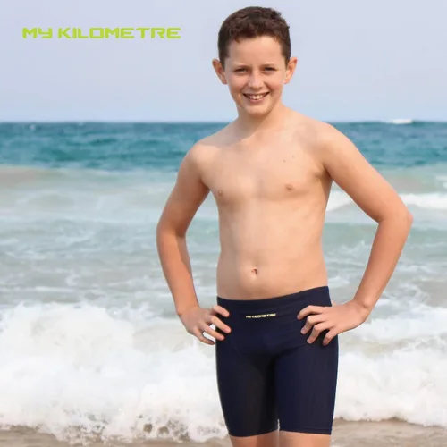 Vista 6 de MY KILOMETRE Traje de baño Jammer para niños con cordón de entrenamiento para niños Endurance Boys Youth Swim Shorts Traje de baño para niños
