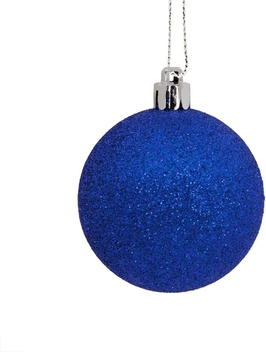 Vista 6 de Hallmark Bolas de Navidad azules y plateadas, adornos de Navidad, juego de 30