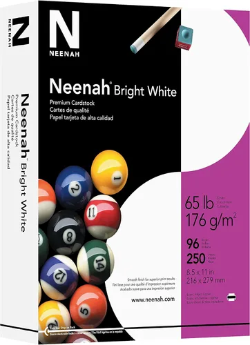 Vista 2 de Neenah Cartulina premium, 8.5 x 11 pulgadas, blanco brillante y cartulina, 8.5 x 11 pulgadas, 90 lb/163 gsm, blanco, 300 hojas y kit de iniciación