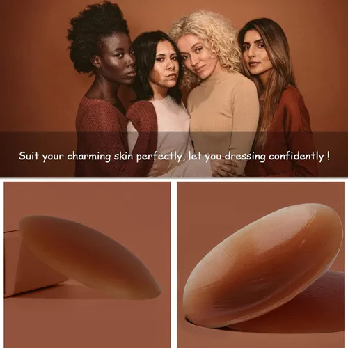 Vista 3 de MUQU Pasties - Cubierta para pezones - Cinta de levantamiento de senos de silicona para pezones, cubierta reutilizable sin pezones, cinta
