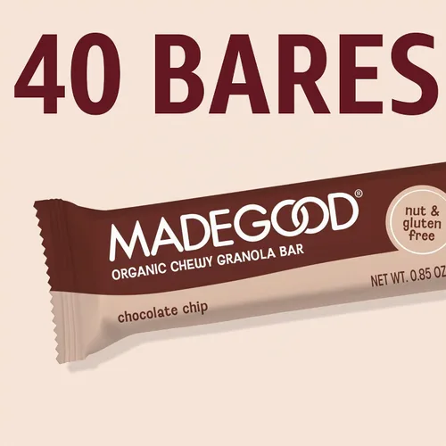 Vista 8 de MadeGood Barras de granola con chispas de chocolate, 40 unidades (0.85 onzas cada una) contienen nutrientes de verduras, aperitivos sin gluten