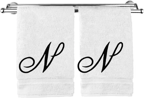 Vista 34 de Toalla de mano con monograma, regalo personalizado, 16 x 30 pulgadas, extra absorbente, 100% algodón turco, acabado de rizo suave, para baño, cocina
