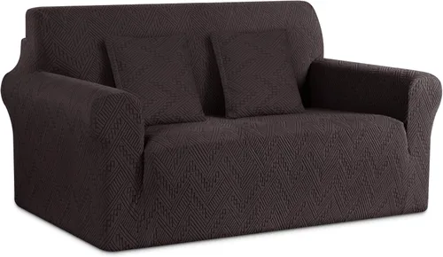Vista 28 de Ruaozz Funda elástica para sofá de 1 pieza, fundas para sofá de 3 cojines, funda universal antideslizante para sofá, funda lavable de jacquard