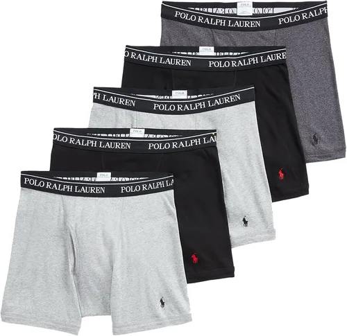 Vista 3 de Polo Ralph Lauren - Calzoncillos tipo bóxer para hombre de ajuste clásico de algodón, paquete de 5 unidades 2 Andover Heather/Madison Heather/2 Polo