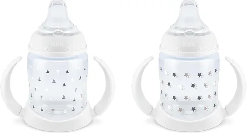 Vista 12 de NUK First Choice - Vaso para aprender, color azul, 5 onzas, con asas, a prueba de derrames, a prueba de fugas, vaso con popote suave, paquete de 2