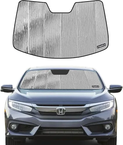 Vista 10 de Pigenius Parasol para parabrisas Honda Civic 2016-2018 (no gira), acabado plateado metálico