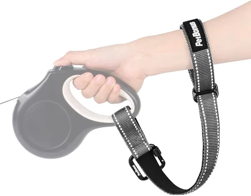 Vista 16 de PetBonus Correa de muñeca para perro, correa de seguridad para correa retráctil, correa corta reflectante con cerradura y mango acolchado suave