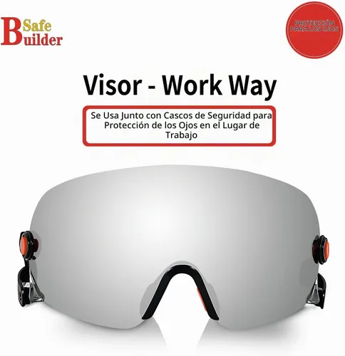Vista 4 de SAFEBUILDER Safety Visor Hard Hat Accessories for CR06& CR08 Visera transparente integrada