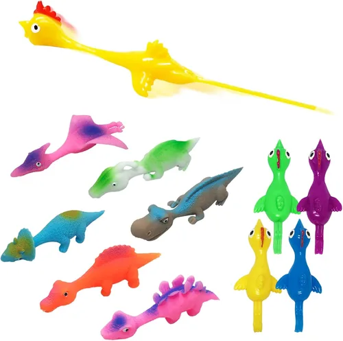 Vista 11 de Slingshot Pollo de goma Pollo Flick Pollo Volador Flingers Stress Gag Toys Stress Gag Toys, tirachinas de pollo de goma, divertidos rellenos