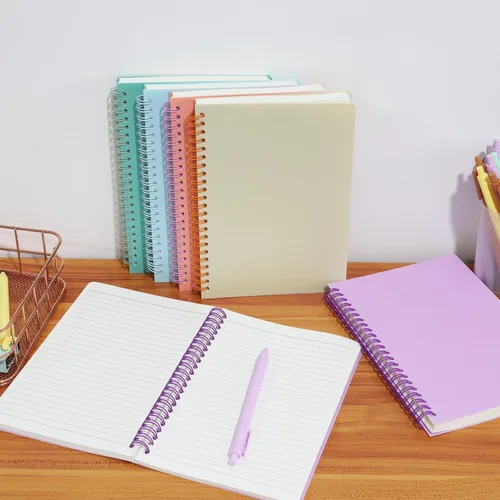 Vista 7 de Paquete de 5 cuadernos espiral con líneas para mujeres y hombres, 21 x 14.5 cm / 8.3 x 5.7 pulgadas, 80 hojas/160 páginas, cuaderno de reglas