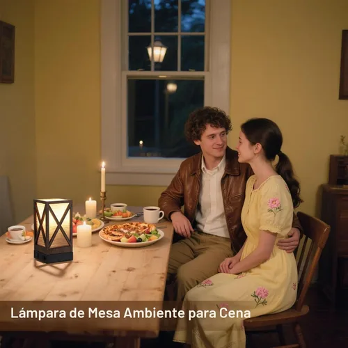 Vista 8 de Lámpara de mesa, juego de 2 lámparas de mesita de noche rústicas de granja, lámpara de escritorio con 3 temperaturas de color con puertos de carga