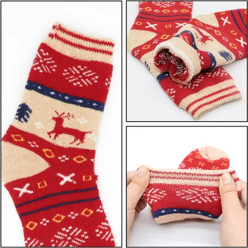 Vista 3 de YQHMT Calcetines de lana para mujer, regalos de invierno, cálidos, gruesos, térmicos, vintage, suaves, calcetines para calcetines, regalo de Navidad