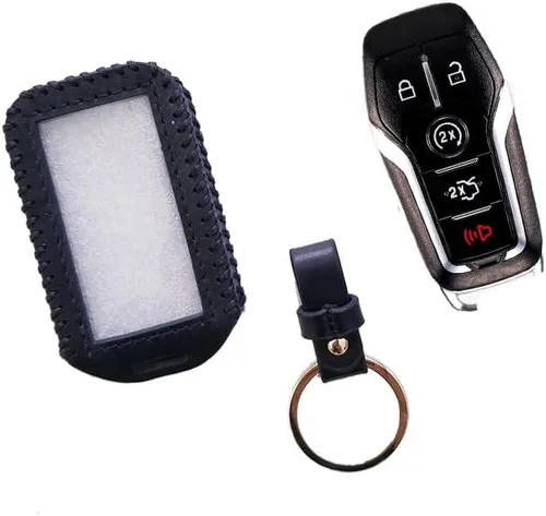 Vista 5 de Funda de cuero universal para llavero de coche grande con control remoto para coche roto llavero volver a colocar un mando a distancia roto/llavero