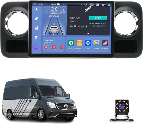 Vista 9 de Estéreo de coche Android para Mercedes-Benz Sprinter (2018-2022), soporte de radio de coche con pantalla dividida SWC BT de 13.3 pulgadas, unidad