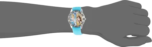 Vista 2 de Disney Reloj de cuarzo para niña 'Cenicienta' de plástico y nailon, color azul (Modelo W002946), Azul, Classic