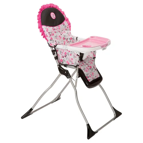 Vista 3 de Disney Baby Minnie Mouse - Trona plegable para bebé, silla alta plegable simple con bandeja de 3 posiciones, Garden Delight