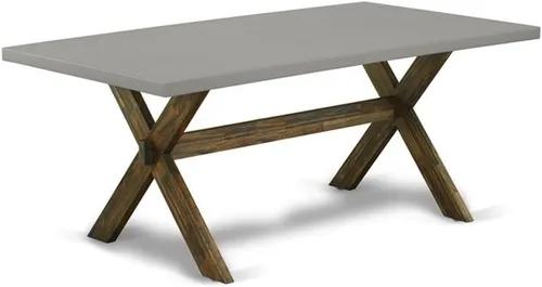Vista 23 de East West Furniture VT026 Mesa de comedor estilo V – una mesa de cocina rectangular con patas elegantes, 36 x 60 pulgadas, multicolor