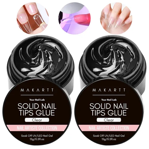 Vista 10 de Makartt Gel de pegamento sólido para uñas a presión y puntas transparentes