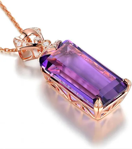 Vista 2 de Kim Carrey 18K Rose Gold Women's Necklace Natural Stone Gem Necklaces for Women Elegant Necklaces for Women Women's Jewelry Giftt