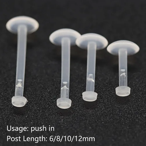 Vista 3 de Clear Retainer Septum 16G Plastic Septum Ring Retainer Plastic Hoop Earrings Piercing Retainer Horseshoe Piercing Jewelry