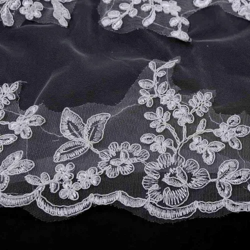 Vista 5 de Yalice - Vela de boda para mujer, borde de flores, longitud de 1 estante, para novia, accesorios de encaje
