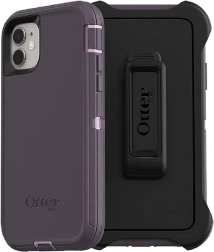 Vista 11 de OtterBox Defender Series - Funda para iPhone 11, color negro, resistente y duradera, con protección de puerto, incluye soporte para funda con clip