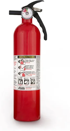 Vista 6 de Kidde Extintores multiusos FA110, paquete de 4 unidades, color rojo, (clasificación 1-A:10-B:C) Incluye paño de limpieza para el hogar
