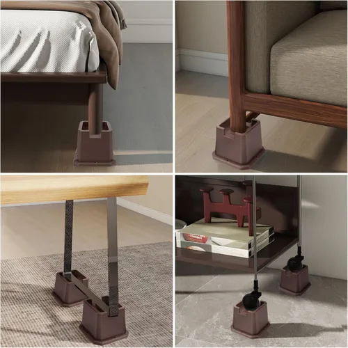 Vista 5 de Elevadores ajustables para muebles de cama, elevadores resistentes para postes y ruedas de muebles, sofá, cama, sofá o mesa