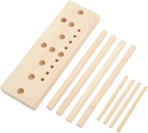 Vista 8 de Máquina de arco para cinta, guirnalda ovalada de madera para coronas, varios tamaños, ajustable con palos de madera para hacer lazos, regalo