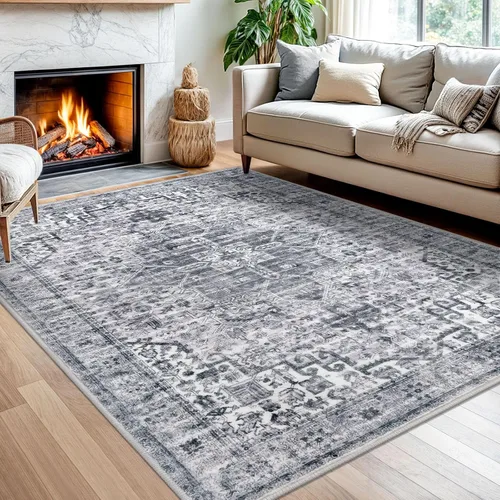 Vista 16 de SIILOOM Alfombra lavable de 2 x 3 pies, alfombra suave color taupe ceniza para entrada, tapete antideslizante para puerta de interior, tapete