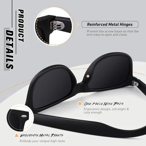 Vista 4 de CGID Retro Polarized Sunglasses for Men Women,Lightweight UV400 Protection Shades