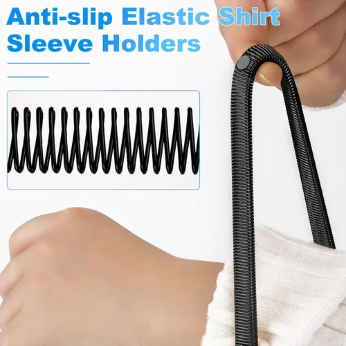 Vista 15 de Coolrunner 6 piezas antideslizantes elásticos para camisas de manga de brazaletes metálicos para ligas elásticas de banda