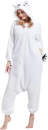 Vista 4 de DarkCom Pijama de una pieza de animal para mujer y hombre, disfraz de Halloween, ropa de dormir de Navidad