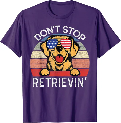 Vista 27 de Don't Stop Retrievin' Golden Retriever Dog Camiseta, Negro