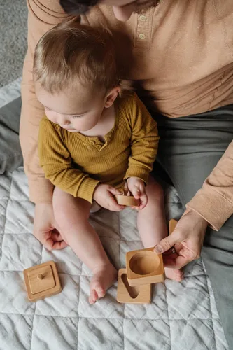 Vista 6 de Montessori - Rompecabezas para bebés de 1 año - Primer rompecabezas del bebé - Rompecabezas de madera con perilla para bebés y niños pequeños