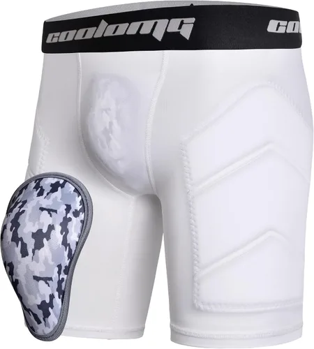 Vista 8 de COOLOMG Pantalones cortos deslizantes de béisbol para niños y jóvenes, con copa atlética suave, acolchados, pantalones cortos de compresión