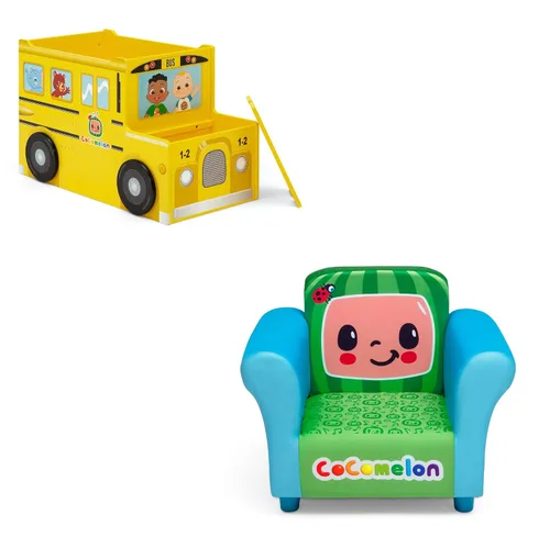Vista 11 de Delta Children CoComelon - Caja de juguetes para autobús escolar, certificado Greenguard Gold