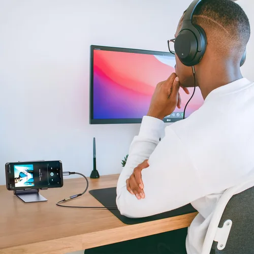 Vista 5 de Adaptador de auriculares USB C, USB tipo C a cable auxiliar