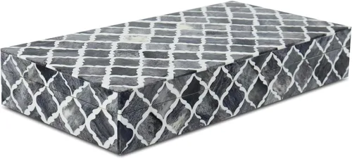 Vista 9 de Handicrafts Home Caja de almacenamiento decorativa 10x6 – Caja organizadora con tapa, caja decorativa moderna para recuerdos, decoración de estante