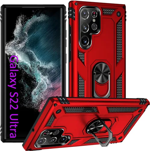 Vista 11 de ADDIT Funda S22 para Samsung Galaxy S22, con anillo de soporte, soporte ajustable, grado militar, protección resistente, a prueba de golpes